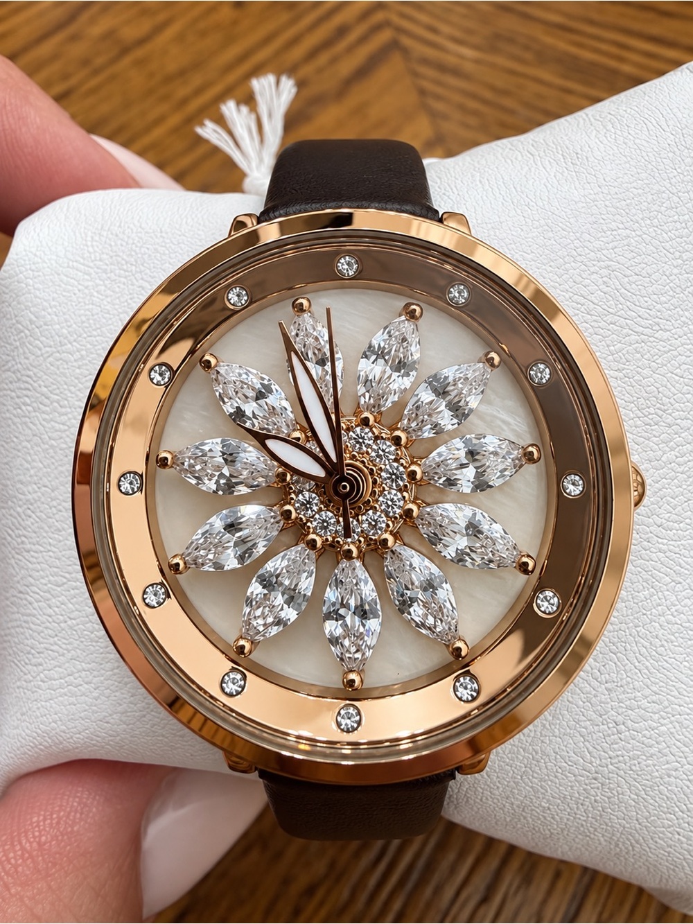 Invicta Activa Rose Gold Spinning Marquise Flower Dial Watch